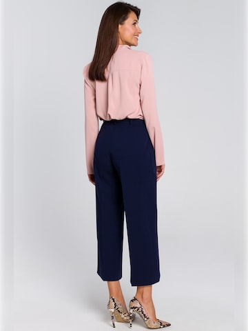 Stylove - Pierna ancha Pantalón plisado en azul