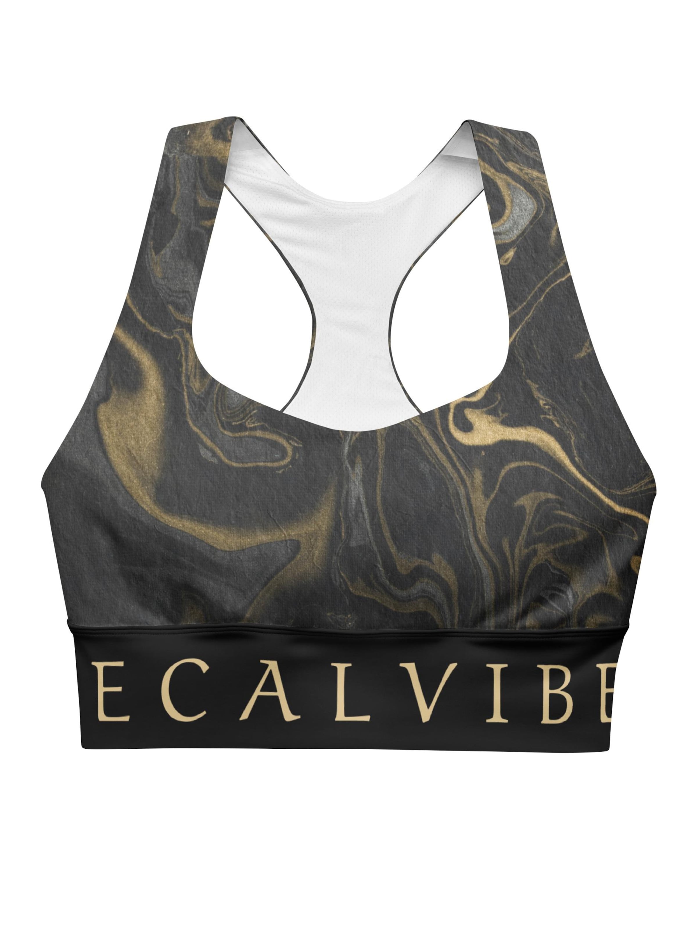 DECALVIBES High Support Sport-BH 'Ultimate Liquid Color'‌‌‌ in Schwarz: Vorderseite