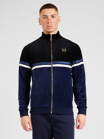 Sergio Tacchini Zip-Up Hoodie 'ORION LUXE' in Black: front