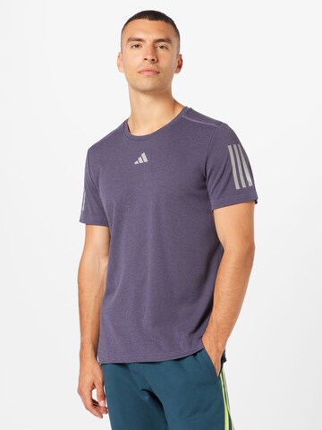ADIDAS PERFORMANCE Functioneel shirt 'Own The Run Heather' in Lila: voorkant