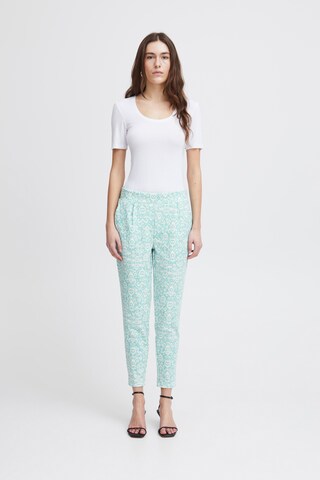 ICHI Ozke Hlače z naborki 'IHKate' | modra barva