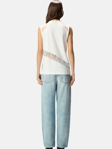 PINKO Tricot 'MOLLY MAGLIA JERSEY COTONE CON PIZZO' in Wit