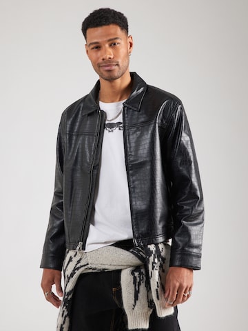 Geacă de primăvară-toamnă de la Abercrombie & Fitch pe negru: față