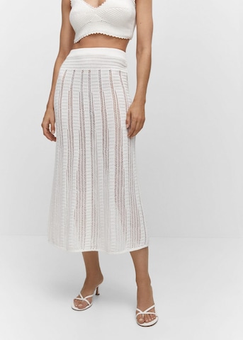 MANGO Skirt 'Santorin' in White: front