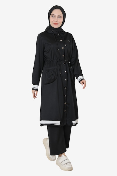 MODAMIHRAM Broekpak in de kleur Zwart / Zilver / Wit, Productweergave