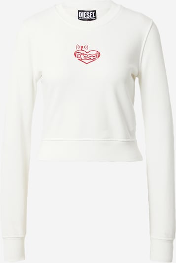 DIESEL Sweat-shirt 'SLIMMY' en rouge / blanc, Vue avec produit