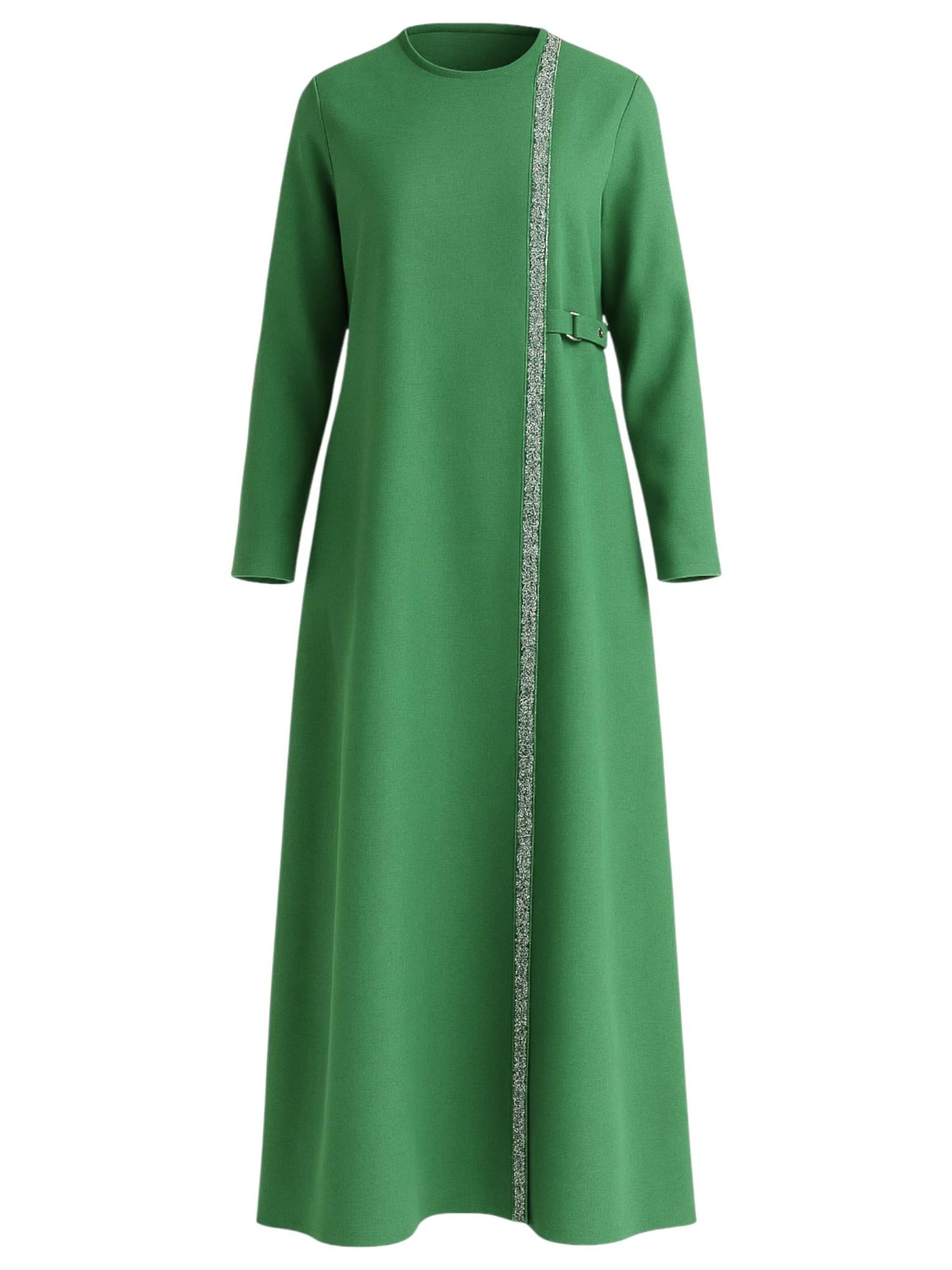 fashionshowcase Kleid 'Leila-Ferace'‌‌‌ in Grün: Vorderseite