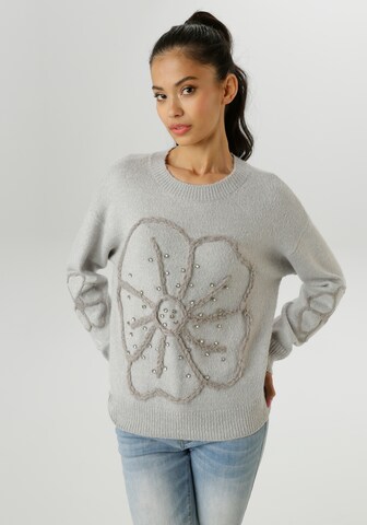 Aniston SELECTED Sweater in Grey: front