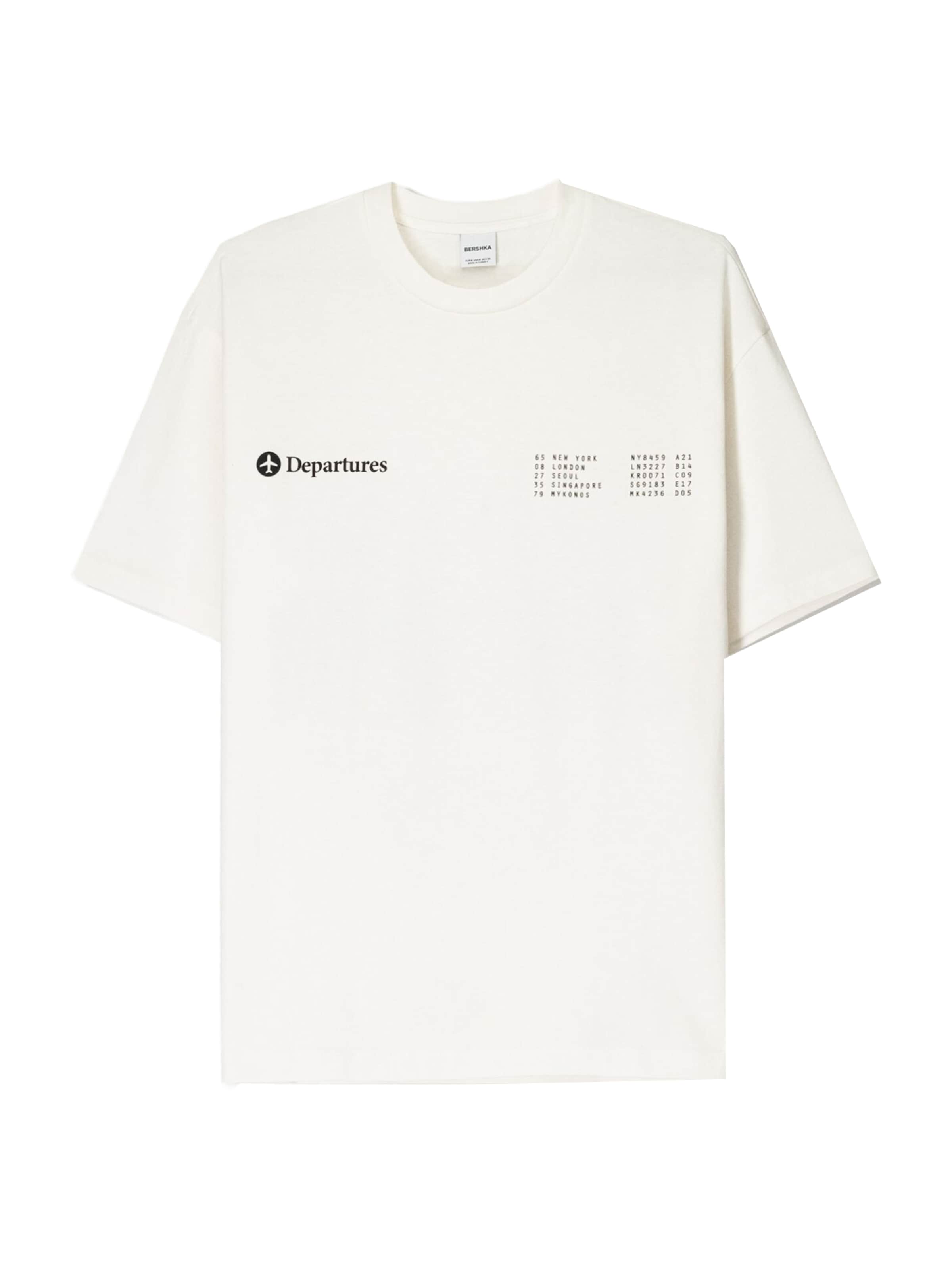 Tricou de la Bershka pe alb: față