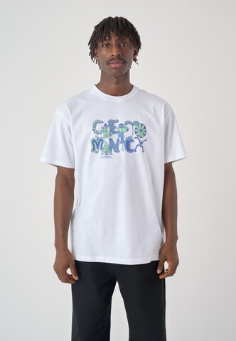 Cleptomanicx Shirt 'Guard the Garden' in White: front