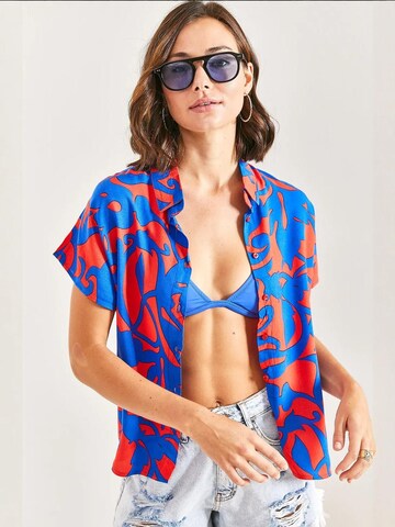 Bianco Lucci Blouse in Blauw: voorkant