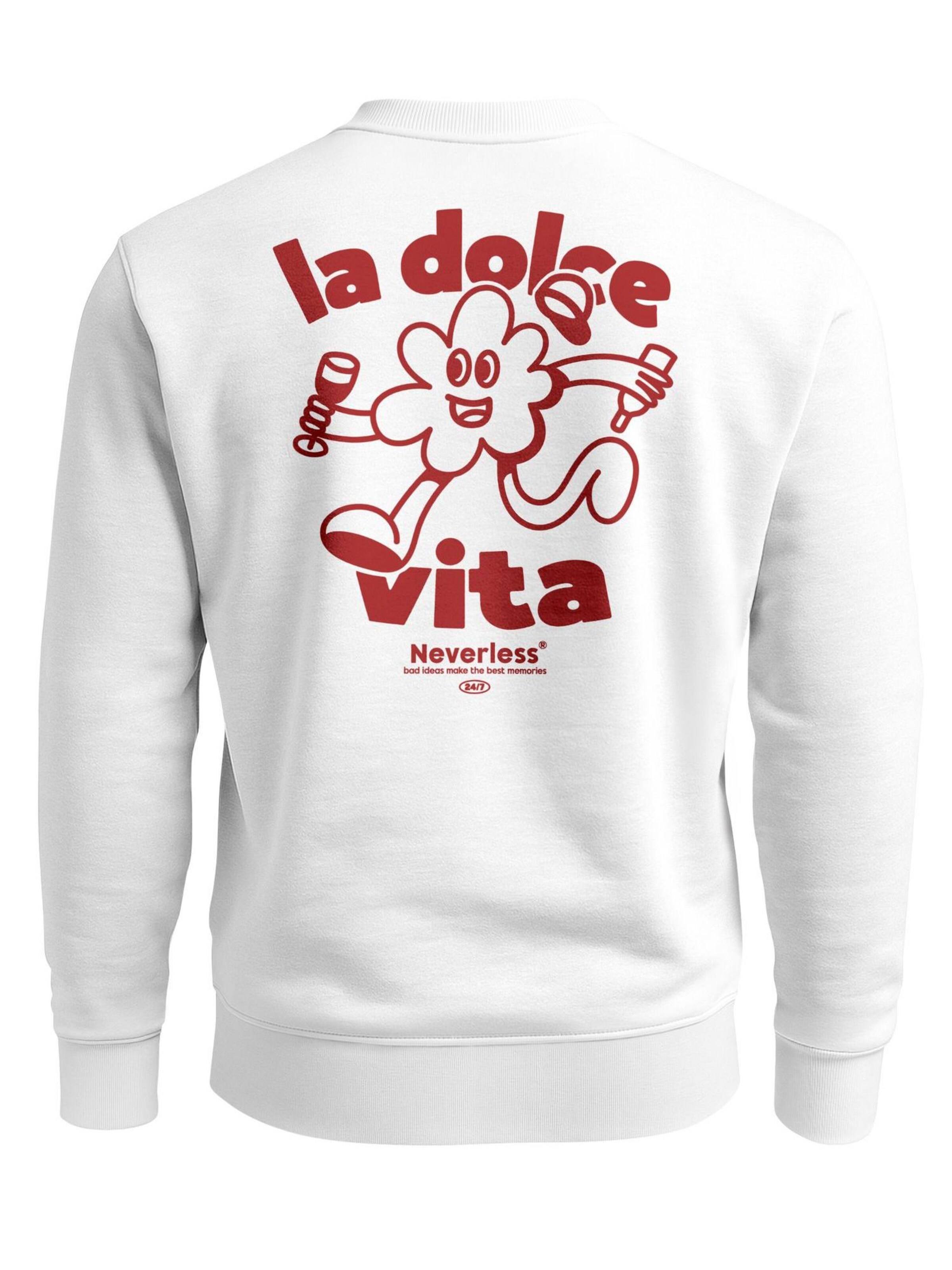 Neverless Sweatshirt 'La dolce Vita' in White: front