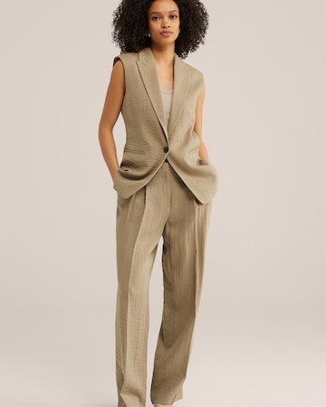 WE Fashion Широкий Брюки со складками в Серый