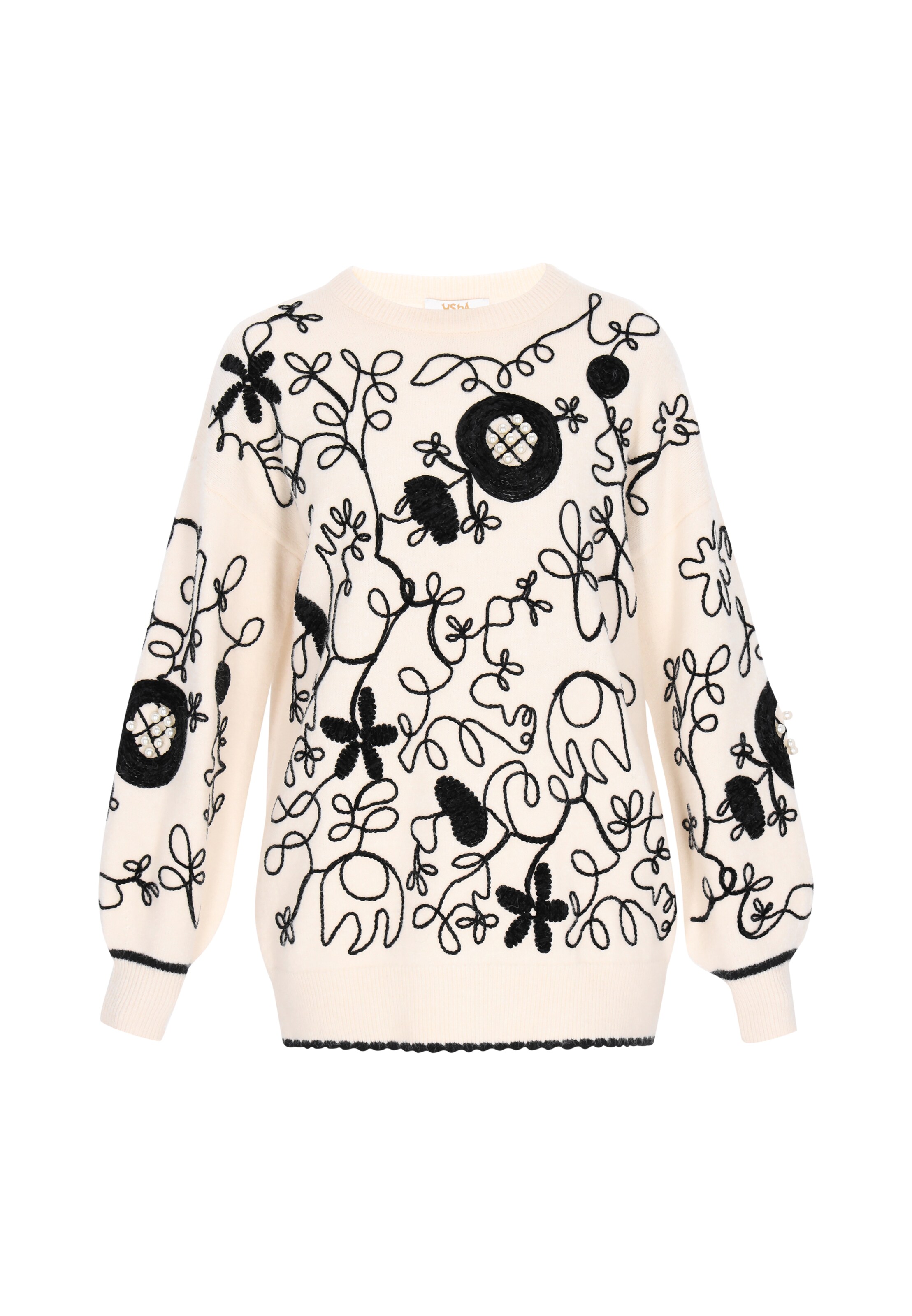 Pulover de la usha FESTIVAL pe alb: față