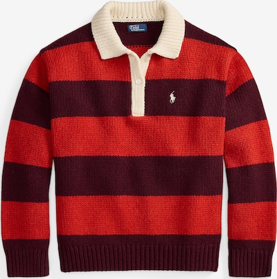 XS dydžio Megztinis iš Polo Ralph Lauren, spalva – gelsvai pilka spalva / raudona / vyno raudona spalva, Prekių apžvalga