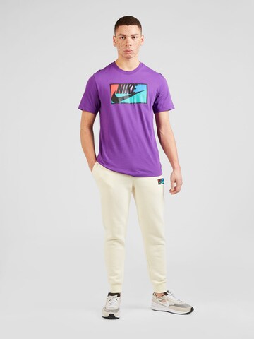 Nike Sportswear Zúžený Kalhoty 'CLUB' – bílá