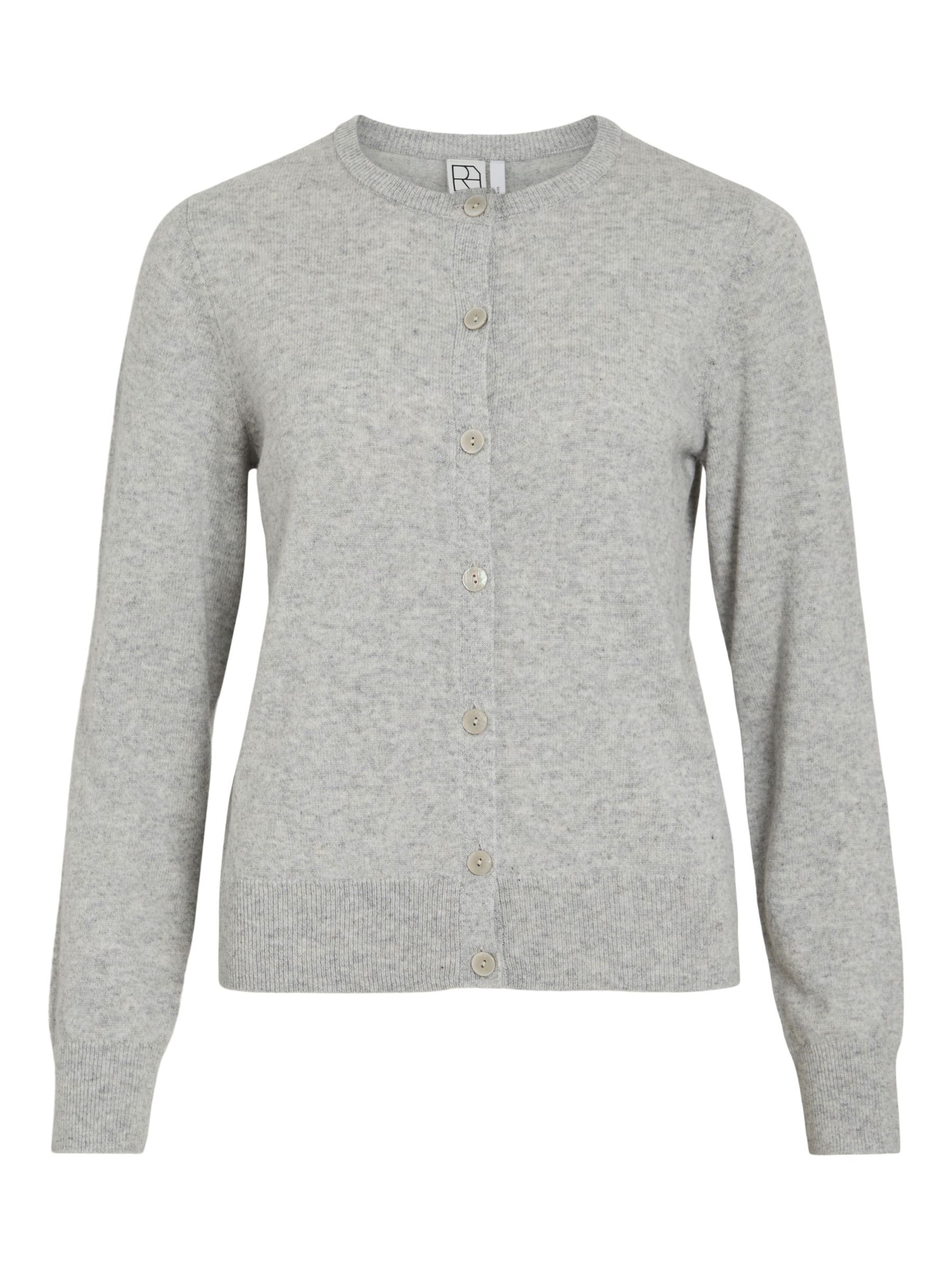 ROUGE EDIT Knit Cardigan in Grey: front