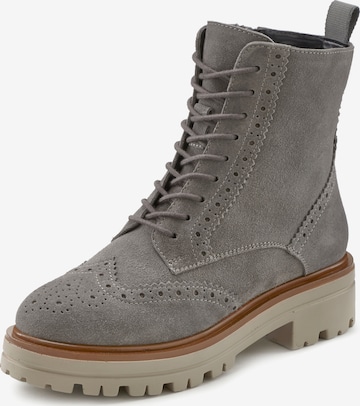 LASCANA Lace-Up Ankle Boots in Grey: front