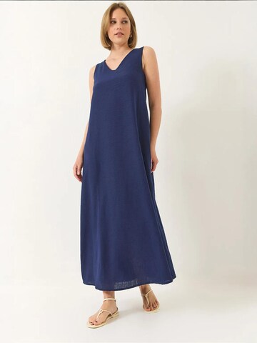 Bianco Lucci Jurk in Blauw: voorkant