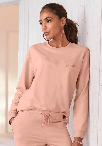 LASCANA Sweatshirt in Orange: front