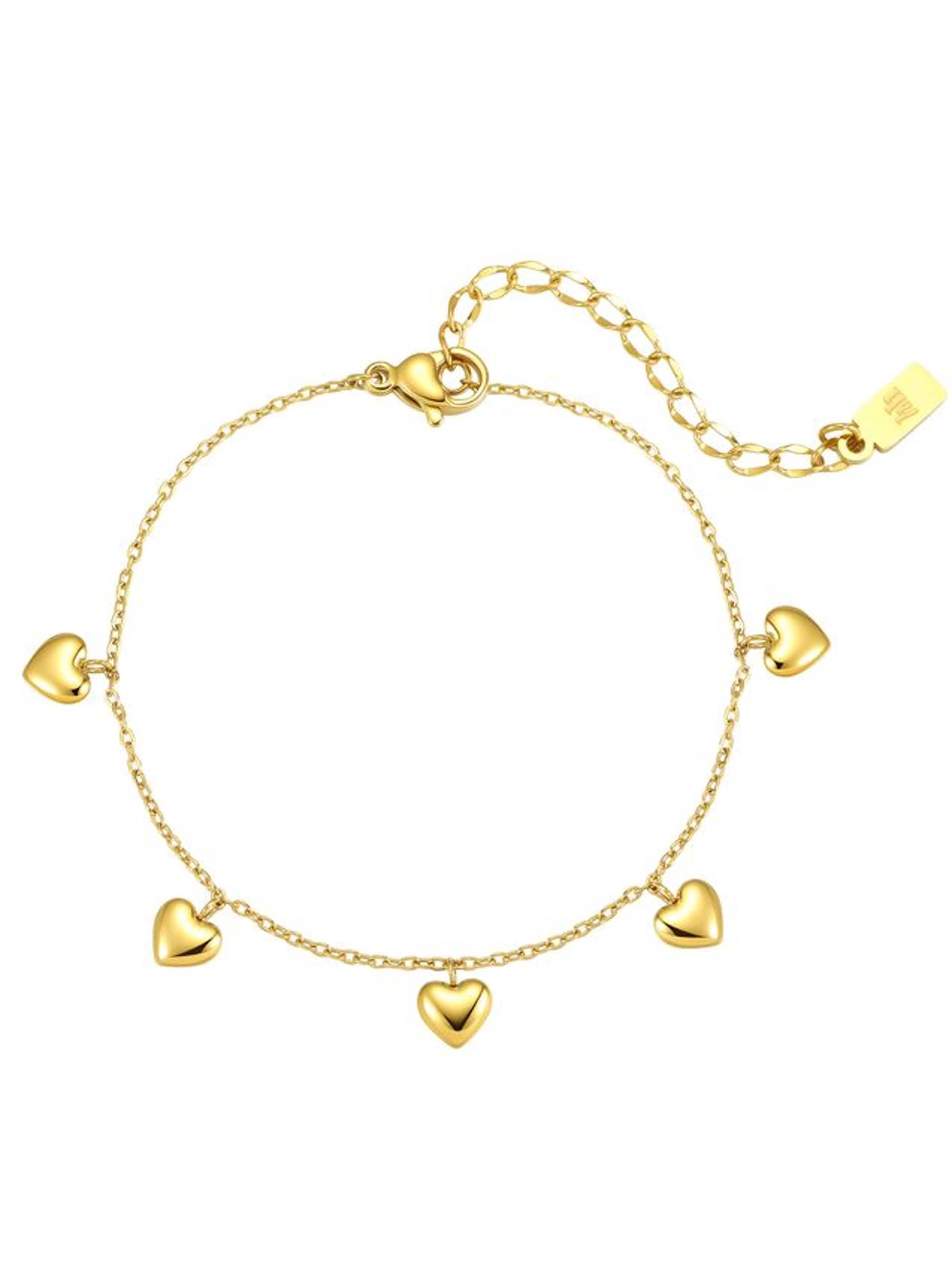 Braccialetto 'Heart Parade' di Hey Happiness in oro: frontale