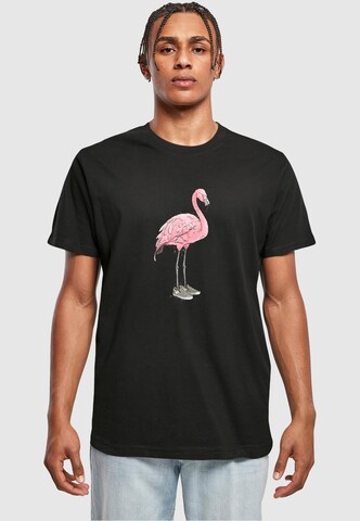 Mister Tee Shirt 'Fly-Mingo' in Black: front
