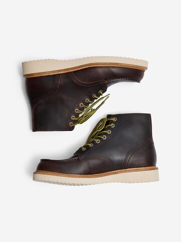 SELECTED HOMME Lace-Up Boots 'Teo' in Brown