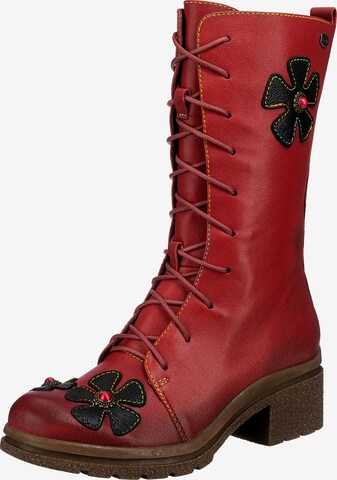 Laura Vita Lace-Up Boots 'Kalineo 12' in Red: front