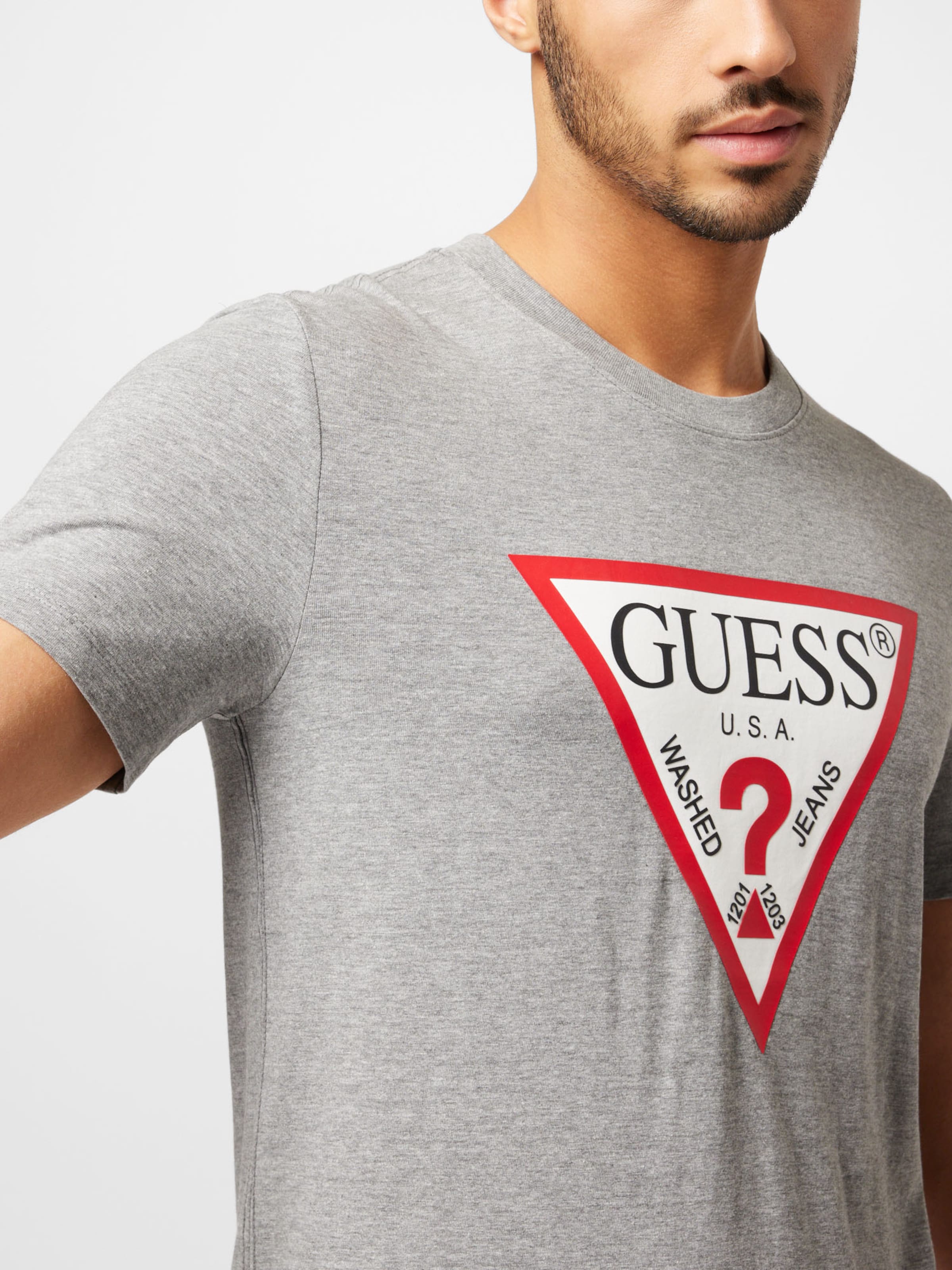 T shirt top guess homme blanc