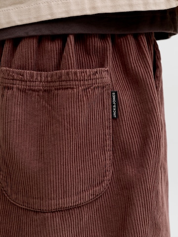 JACK & JONES Wide leg Trousers 'JPSTBILL' in Brown