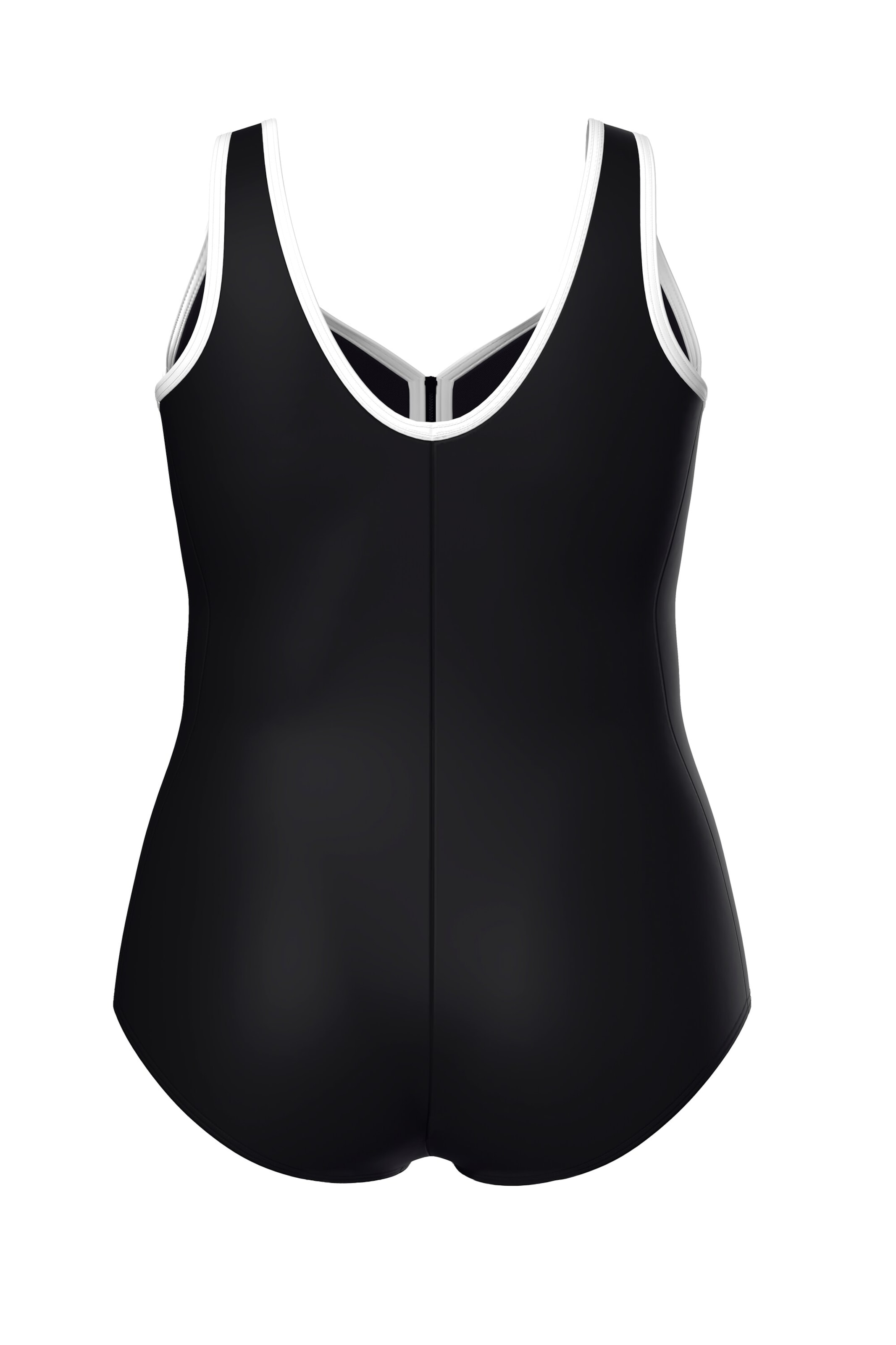 Ulla Popken Bustier Badeanzug in Schwarz