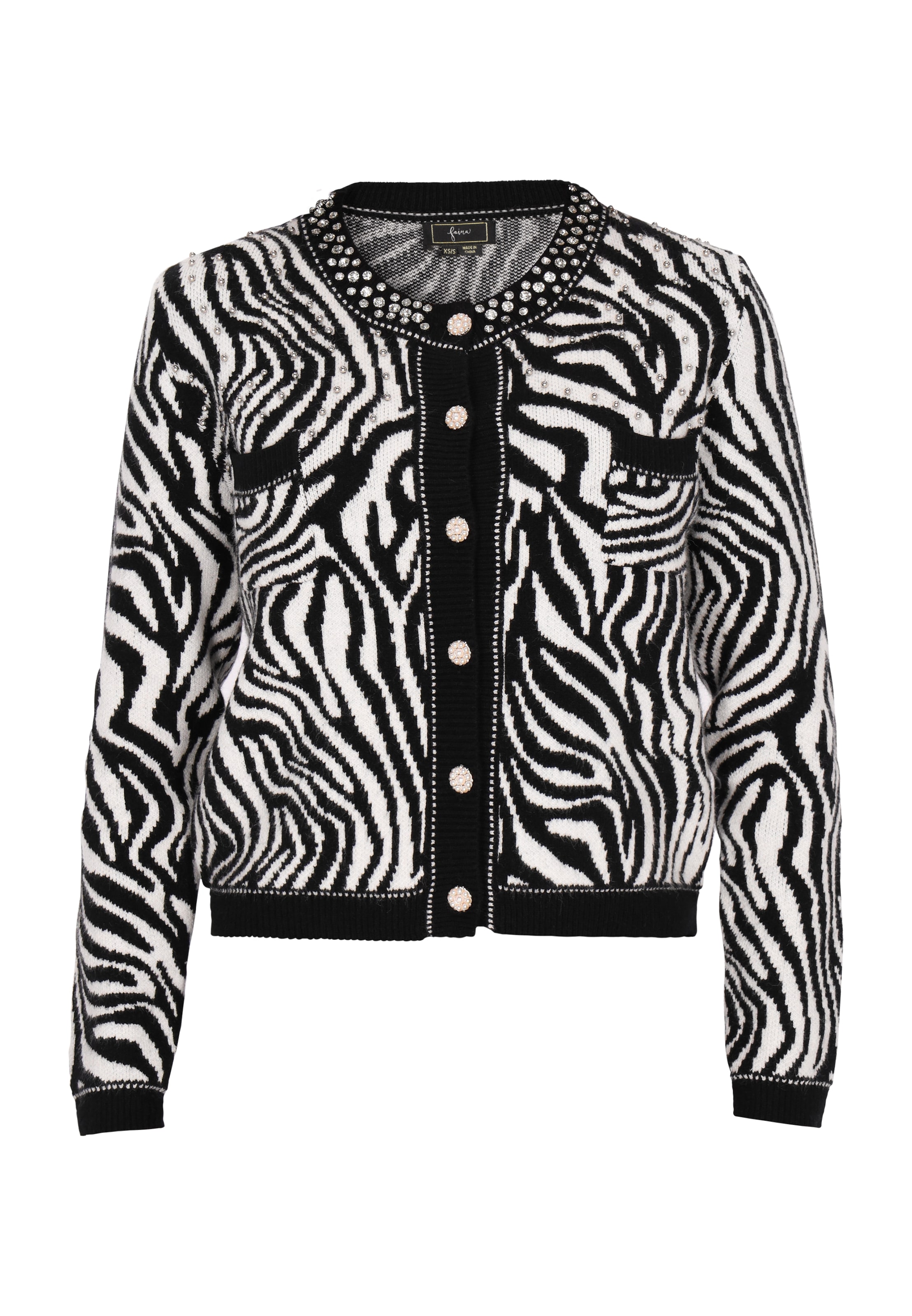 faina Neuletakki värissä musta: etupuoli