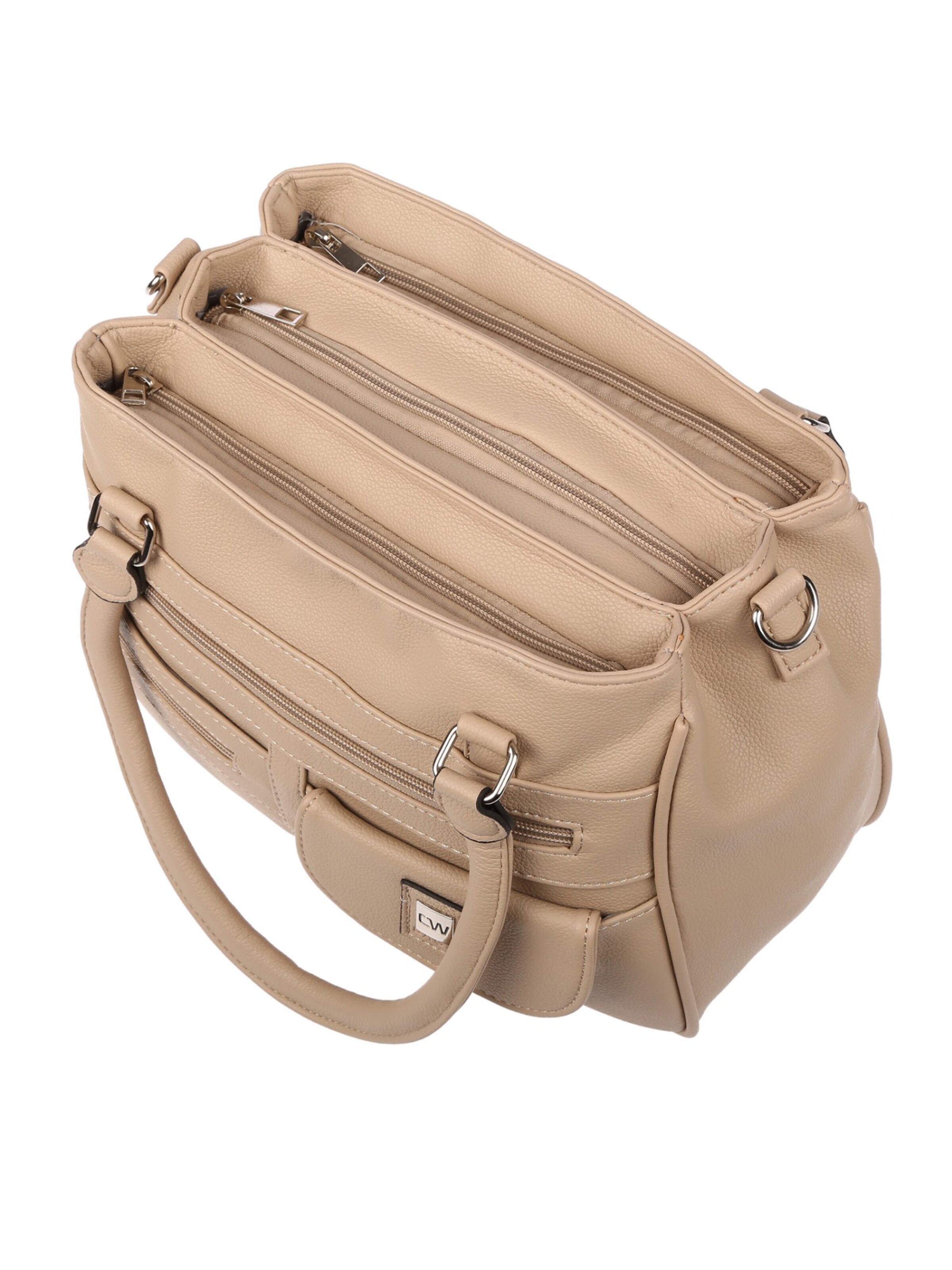 Christian Wippermann Handbag 'Große Damen Tasche Umhängetasche Schultertasche' in Beige