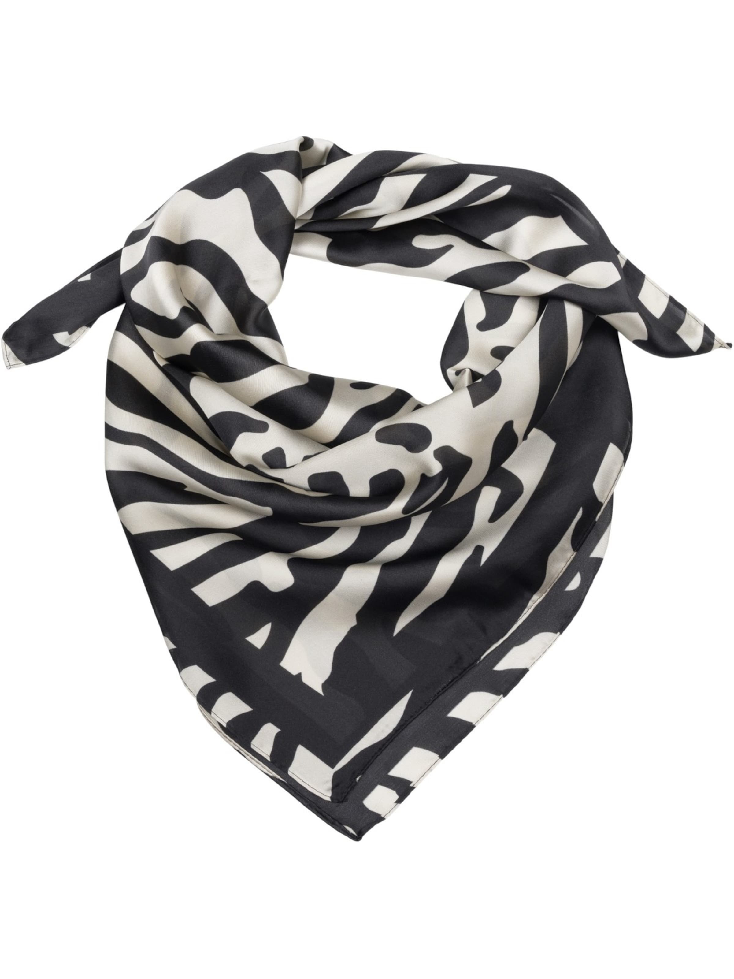 styleBREAKER Tuch 'Halstuch Zebra Muster Satin Optik'‌‌‌‌‌‌‌ in Schwarz