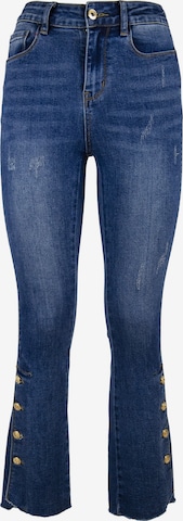 Influencer Flared Jeans in Blauw: voorkant