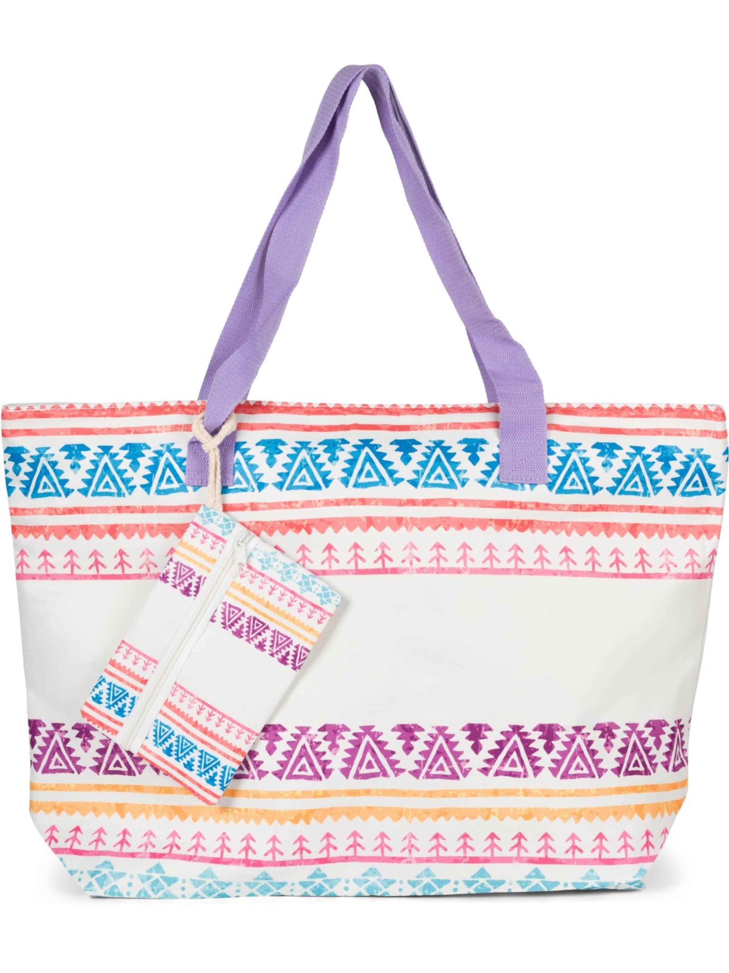 styleBREAKER Strandtasche 'Strandtasche Azteken Muster - Boho'‌‌‌ in flieder, Produktansicht