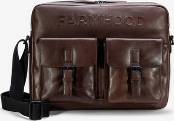 Borsa portadocumenti di Farmhood in marrone: frontale