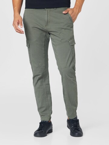 TOM TAILOR DENIM Slimfit Cargobroek in Groen: voorkant