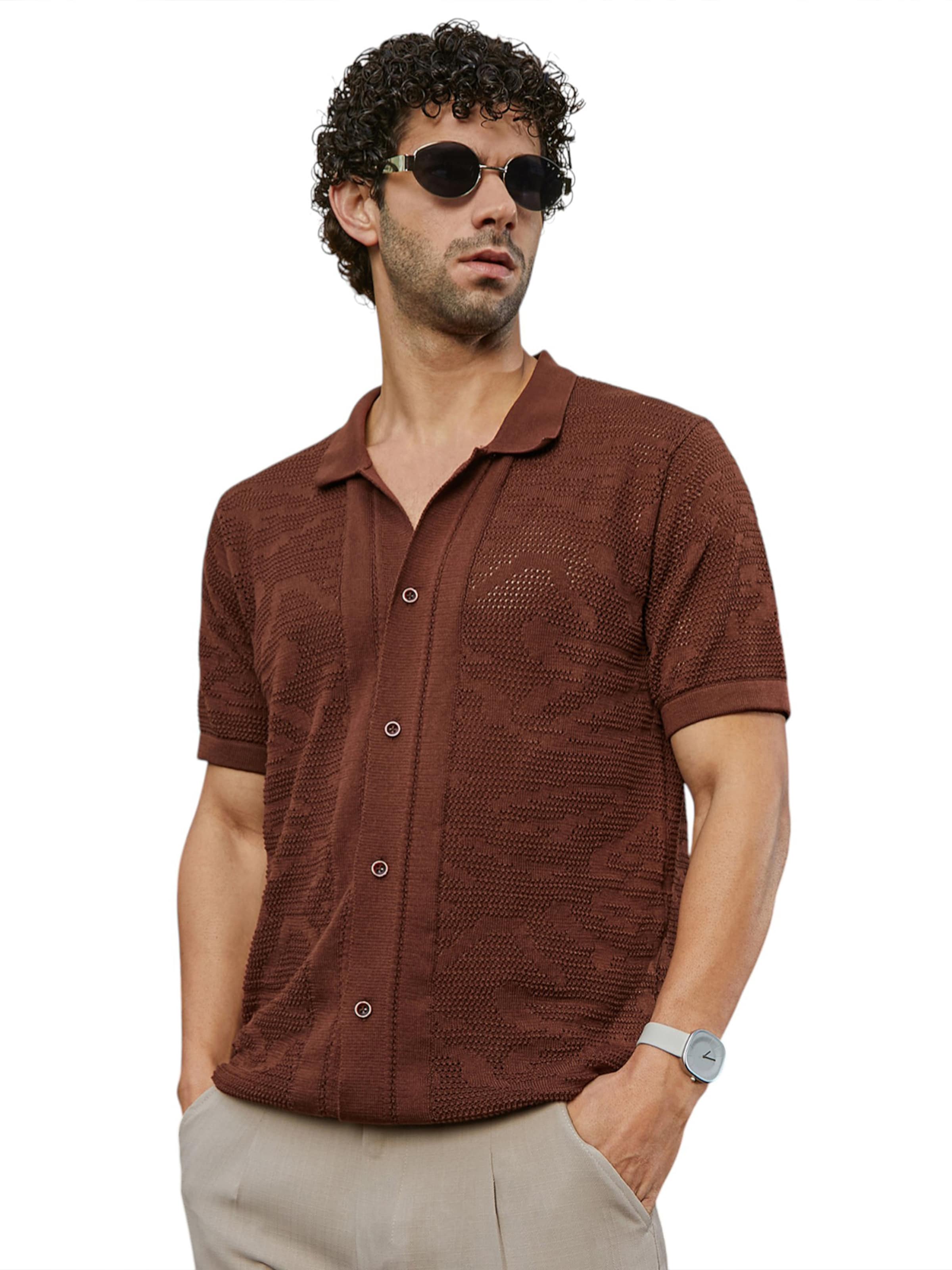 Campus Sutra - Ajuste regular Camisa 'Briana' en marrón