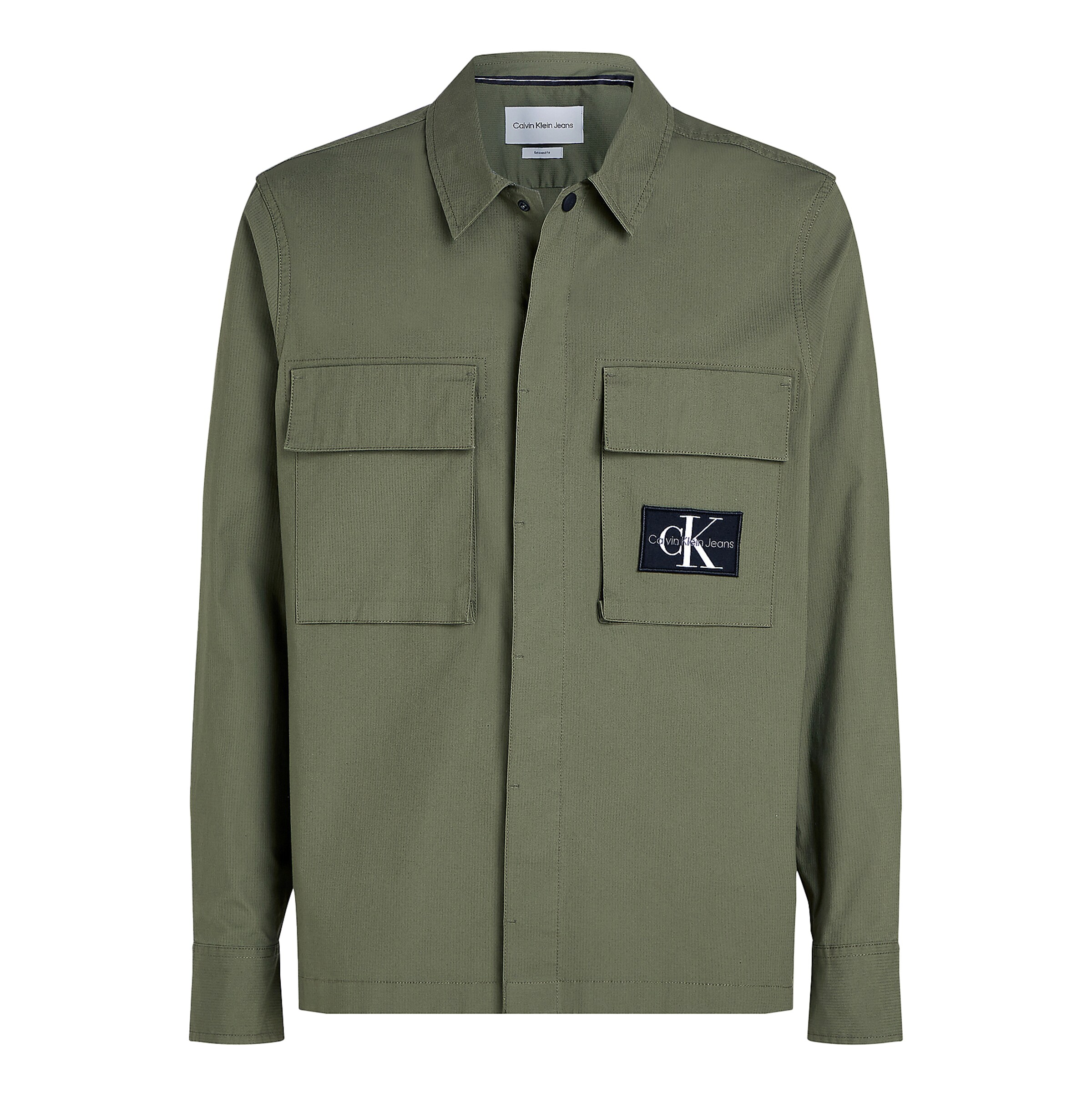 Calvin Klein Regular fit Button Up Shirt in Green: front