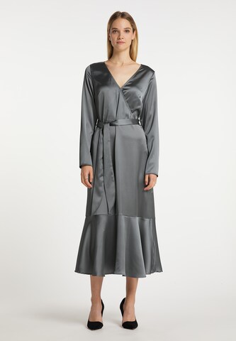 DreiMaster Klassik Платье-рубашка в Серый: спереди