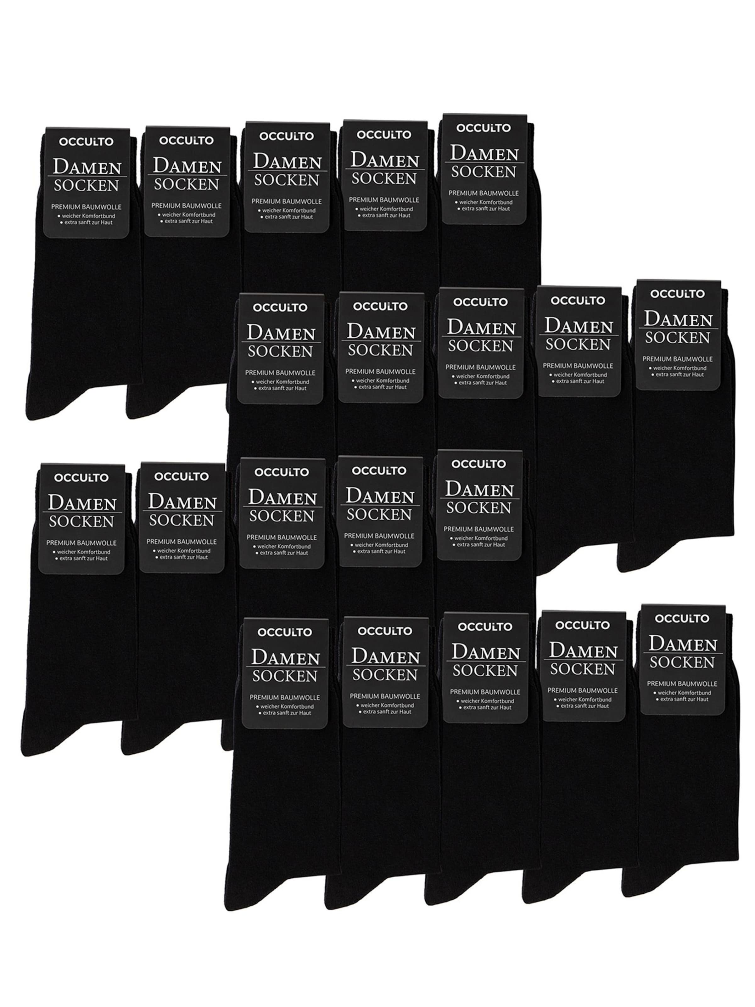 Occulto Socken 'Hermine'‌‌‌ in Schwarz: Vorderseite