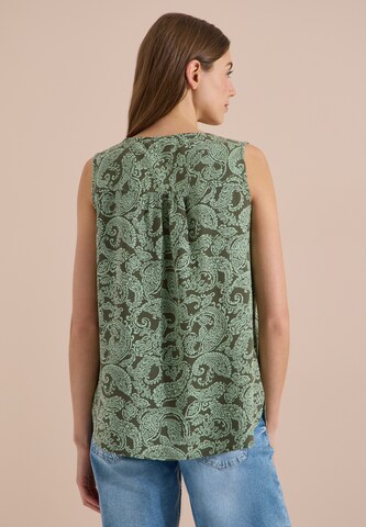 CECIL Blusentop mit Split Neck und Print in Grün
