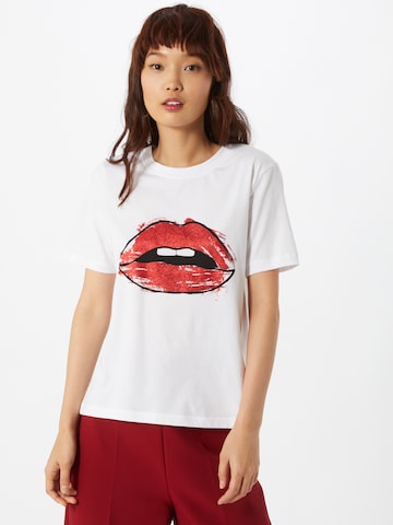 ONLY Shirt 'Lips' in Wit: voorkant