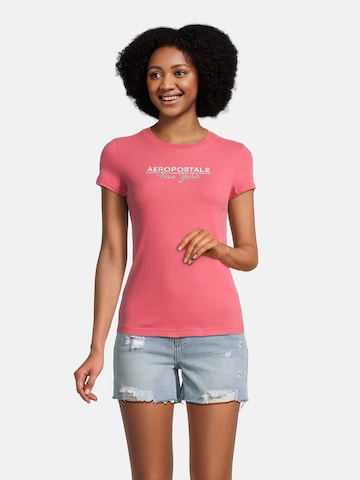 T-shirt AÉROPOSTALE en rose : devant