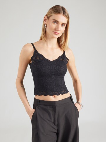 Hailys Top 'La44ce' in Black: front
