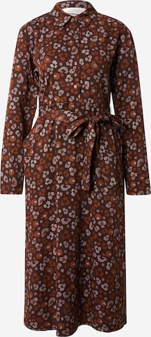 Rochie tip bluză de la Compania Fantastica pe maro: față