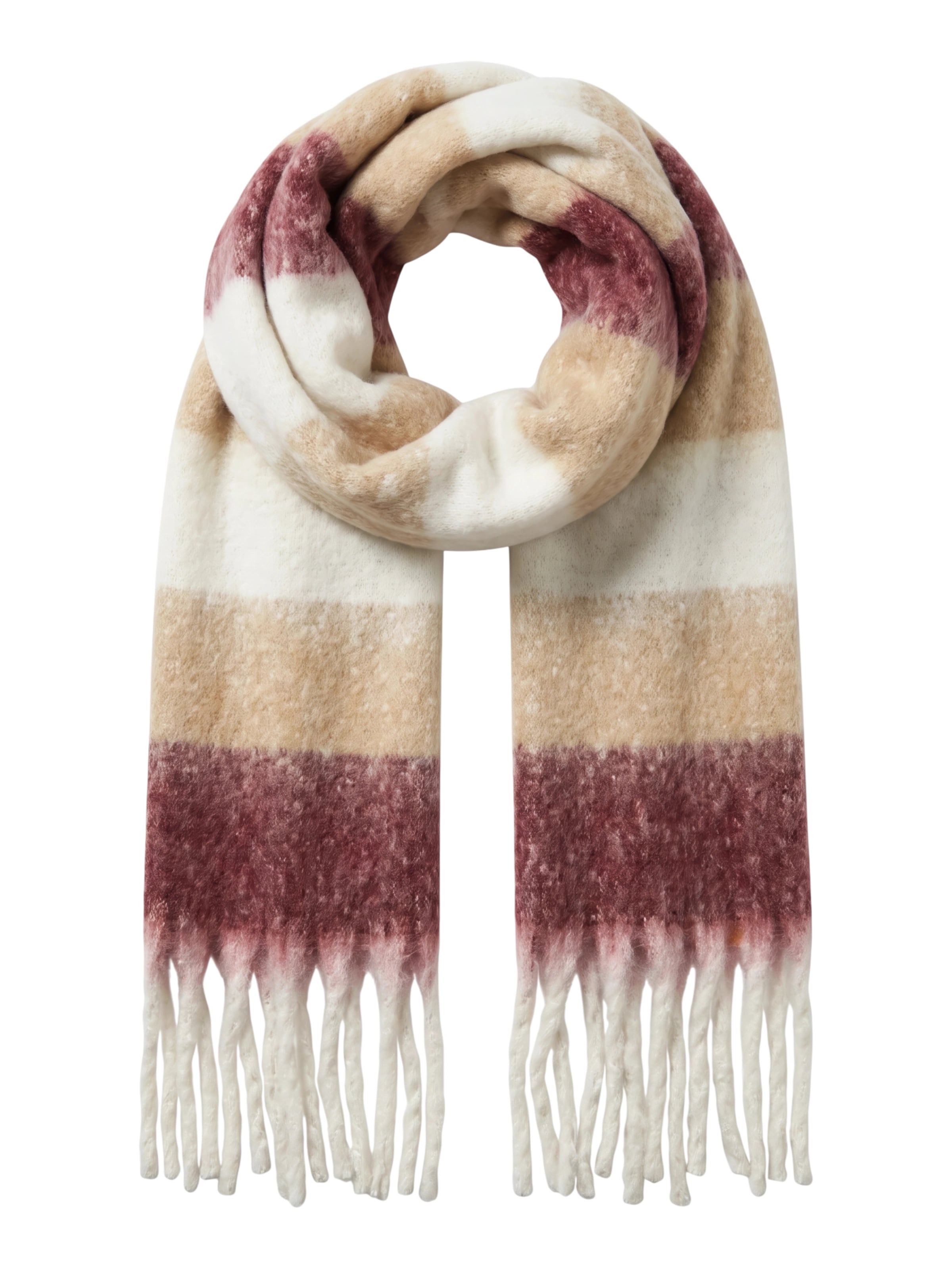 studioselect Scarf 'Elisa' in One Size in Beige / Burgundy / Wool white, Item view