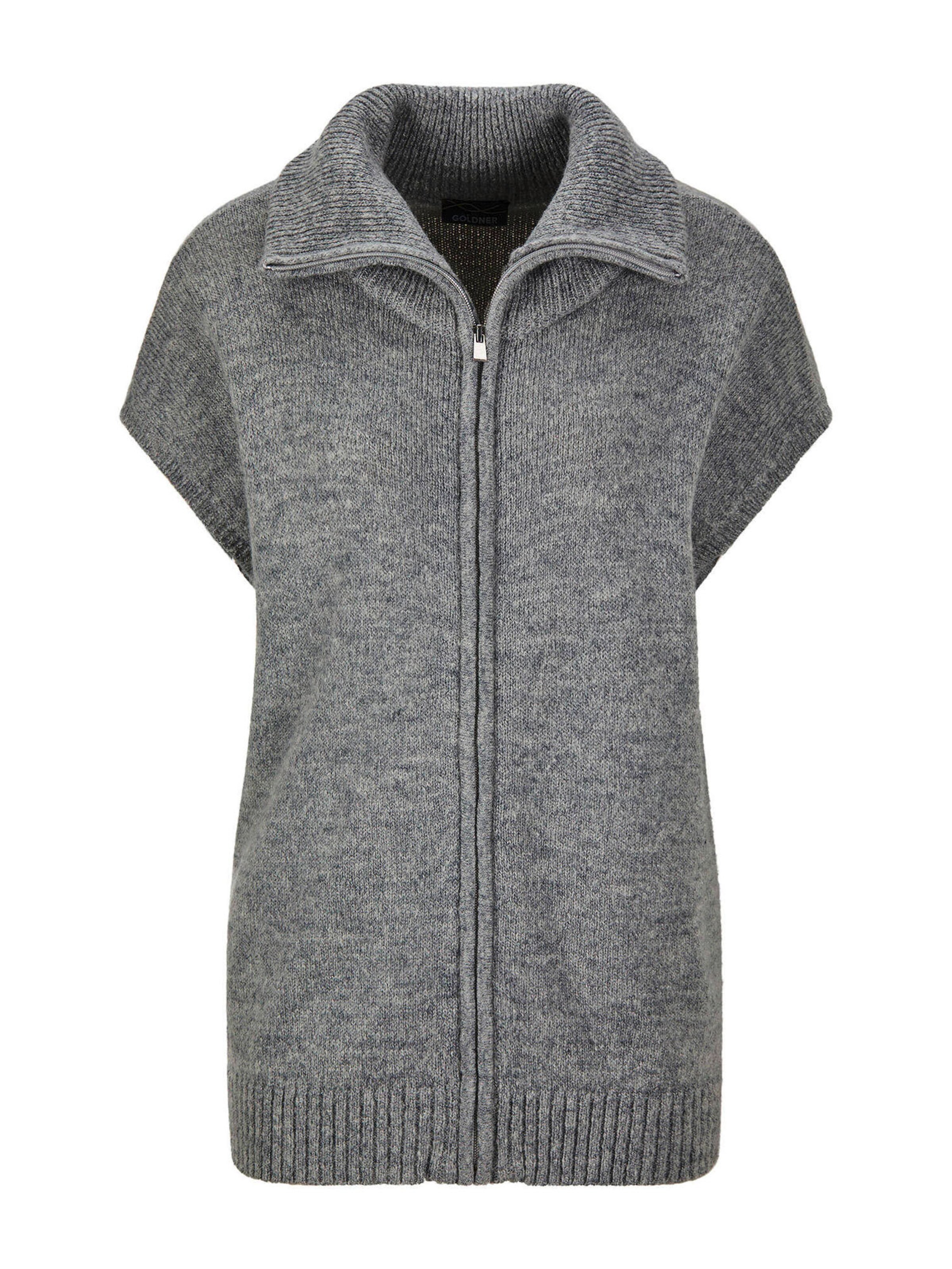 Goldner Gebreide bodywarmer in Grijs: voorkant