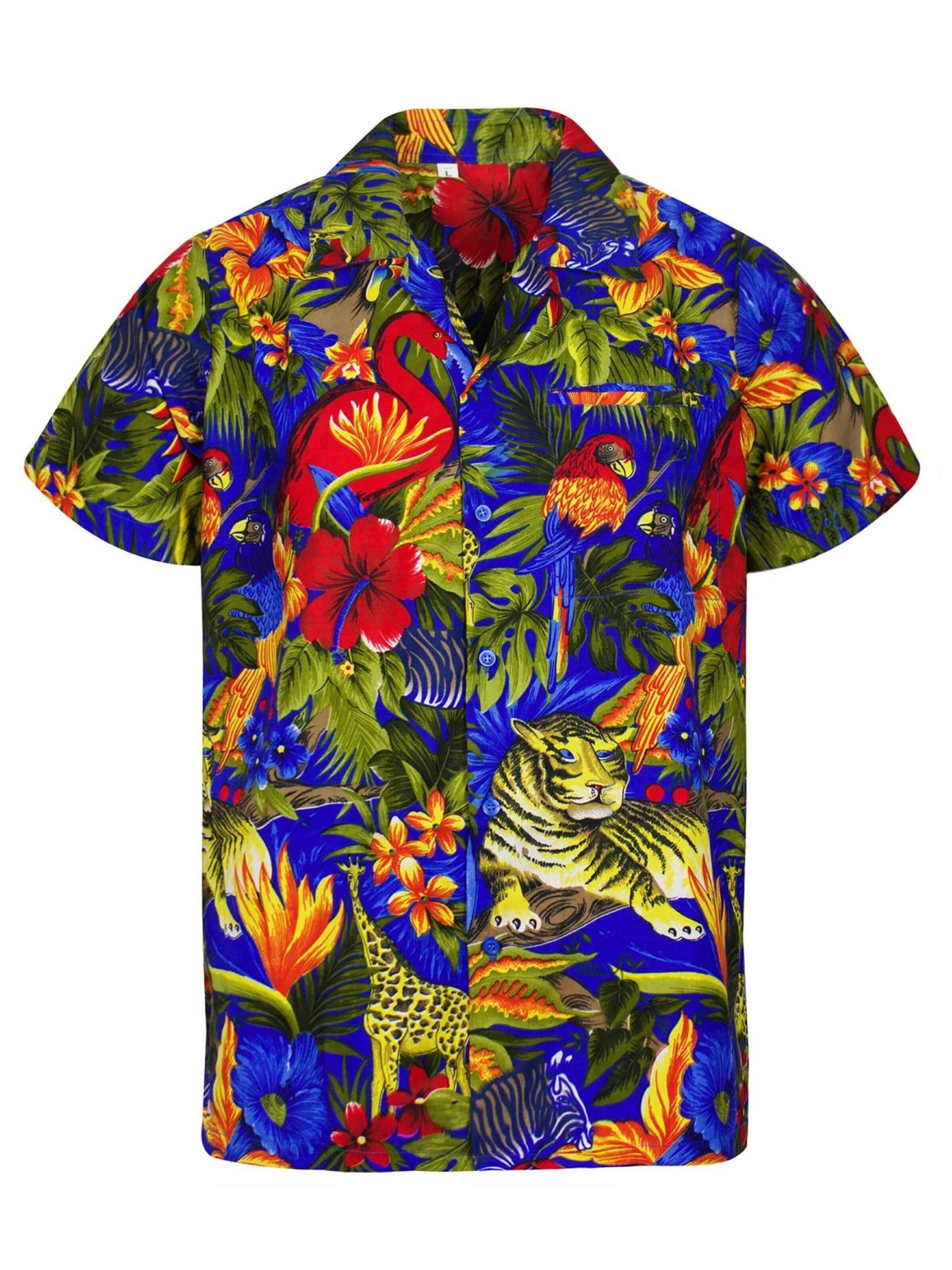 T-Shirt 'Jungle' King Kameha en bleu : devant